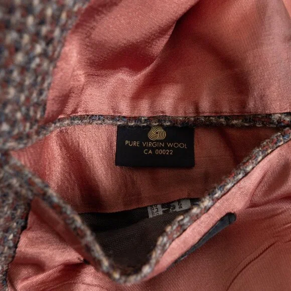 Vintage Harris Tweed Brown Wool Blazer 40R Handwoven Scotland - Picture 12 of 15
